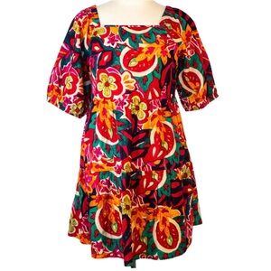 Mlle Gabrielle Pink and Green Dress 3x